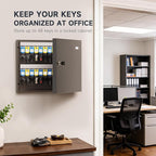 48 Key Lock Box, Key Cabinet with Key Management App (Track Key Borrow/Return), Security Key Holder Wall Mount Lockbox for School, Office, Hotel, Property Management