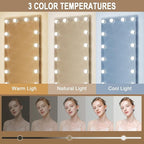 Kosmonia 64x22 Hollywood Full Length Mirror with Light, 22 Dimmable Bulbs & 3 Color Smart Touch Control, Distortion Free, Tempered Glass, Safe Full Body Mirrors with Stand