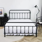 Bed Skirt Full Size Ruffled Bed Skirts with Split Corners, 15 Inch Drop Dust Ruffle Bed Skirt with Platform, White