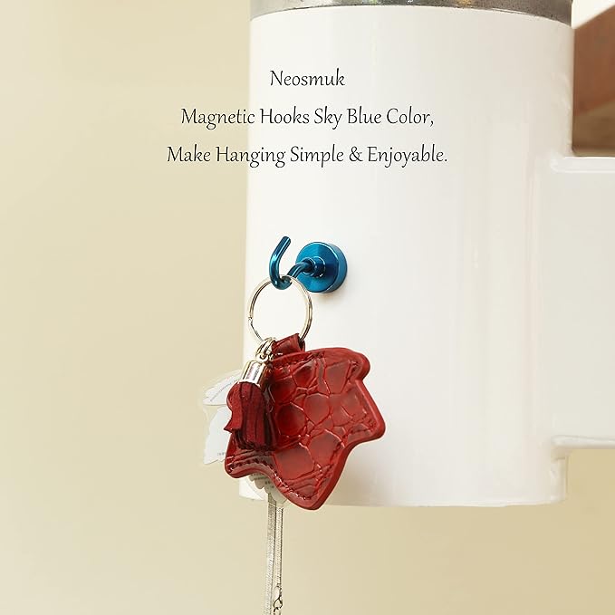 Neosmuk Magnetic Hooks, Heavy Duty 30lb+ Strong Magnet Hook for Cruise Cabins, Cruise Essentials 2026 for Hanging, Metal Wall Refrigerator Hangers (RoyalBlue, 15 Pack)