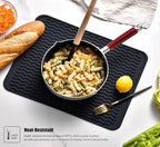 Large 14" x 11" Silicone Dish Drying Mat for Kitchen Counter, Easy clean, Quick Dry, Heat-resistant Dish Drainer Mat for Sink,Refrigerator or Drawer liner (Food Grade Silicone-Dark Blue)