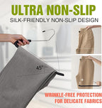 Spring Fever Open Ended Non Slip Sponge Padded Pants Hangers - Chrome Plating Foam Heavy Duty Space Saving Black Long 20