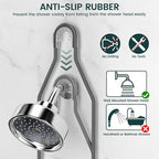 REINHARDT Shower Caddy Hanging Adjustable, Extended Length Rustproof Shower Caddy Over Shower Head with Hooks Soap Holder, Large Capacity Shower Organizer Anti-Swing Bathroom Organizer, Grey
