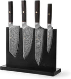 Wakoli Culinary Asia 4-Piece Asian Knife Set, VG10 Damascus, Magnetic Block