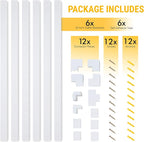 Simple Cord Organizer, 150in Cable Management Under Desk - Easy to Install Screws or Adhesive Mount Cord Covers for Wires on Wall, Desk and Home Office, Wall Cable Organizer (White)