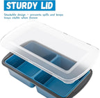GORCI Silicone Freezer Tray With Lid, 4 Large 2 Cup Soup Freezer Molds, Soup Freezer Container for Meal Prepping, Large Ice Cube Tray， Perfect for Storing Leftovers, Sauces, Lasagna, 2-Pack
