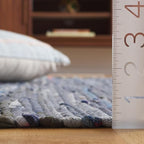 SAFAVIEH Rag Rug Collection Accent Rug - 2' x 3', Ink & Multi, Handmade Boho Stripe Cotton, Ideal for High Traffic Areas in Entryway, Living Room, Bedroom (RAR121C)