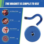 Neosmuk Magnetic Hooks, Heavy Duty 130lb+ Strong Magnet Hook for Cruise Cabins, Cruise Essentials 2026 for Hanging, Metal Wall Refrigerator Hangers (Navyblue, 10 Pack)