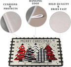 Christmas Trees Kitchen Dish Drying Mat 18x24 Inch Merry Christmas Black White Buffalo Plaid Dish Drainer Mat Absorbent Reversible Microfibe Drying Dish Pad for Winter Kitchen Counter Decor