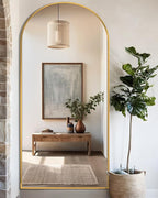 Full Length Mirror, Arched Floor Mirror Freestanding, Floor Standing Full Body Mirror with Stand for Bedroom, Hanging Mounted for Living Room Cloakroom