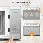 Total Chef 0.7 Cu Ft Microwave Oven - Countertop Small Kitchen Appliance, Stainless Steel Microwave with Digital Touch, Pre-Set Functions, 10” Turntable, 700 Watt