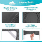 DREAMCARE King Size Sheets Set - Cooling Bed Sheets - 4pcs Set - up to 15" Deep Pocket King Sheet Set – Soft & Long Lasting Cooling - 100% Fine Brushed Polyester with Side Pocket - Dark Gray
