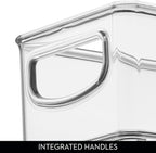 iDesign Stackable Storage Bin with Handles for Pantry, Fridge, or Freezer, Clear, Made in USA