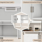Medicine Cabinet, Wooden Bathroom Wall Cabinet with 2 Doors, Adjustable Shelves & Towel Bar, Over Toilet Storage Cabinet Wall Mounted for Kitchen & Laundry, White