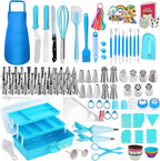 Makmeng Cake Decorating Tools Supplies Kit - 368Pcs Baking Supplies with Storage Case for Beginners - Icing Piping Bags and Tips Set For Cookies, Cupcake & Cake Frosting Fondant Decorating