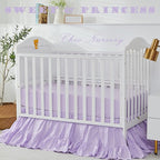 Brandream Crib Bed Skirt for Baby Girls Boys Purple Boho Bohemian Solid Cotton Toddler Bedskirt Farmhouse Chic Ruffle