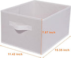 JAKAGO Fabric Storage Bins set of 4 Rectangle Storage Baskets with Handle Foldable Closet Organizer for Clothes Towel bedding Books Collapsible Clothing Container for Shelves Bedroom(White High)