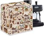 Mumeson Coffee Cup Design Coffee Maker Cover Stain Resistant Washable Covers with Handle Home Appliance Dust Cover for Home Kitchen Decor, Large