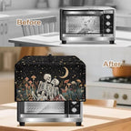 Microwave Oven Dust Cover, Halloween Skull Heat-Resistant Dust Proof Waterproof Oven Cover for Smart Oven Air Fryer Microwaves Easy-Clean Printed Countertop Microwaves Dusts Covers