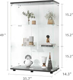 APRILSOUL Glass Display Cabinet 3-Shelf