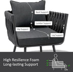 Outdoor Patio Chair Cushions Set, 22" x 22", Set of 2, Water-Repellent, Fade Resistant, Deep Seat Bottom and Back Cushion for Backyard, Couch, Sofa and Patio Furniture, Charcoal