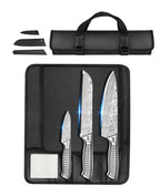 Meleho 12PCS Portable Kitchen Knife Set, High Carbon Stainless Steel Professional Chef Knife Set with Sharpener & Oxford Roll Bag, Suitable for Home, Outdoor Travel, Camping and BBQ