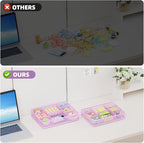 Marbrasse 2 Pack Desk Drawer Organizer, Mesh Drawer Organizer Tray with 8 Adjustable Compartments, Desk Organizers and Accessories, 5 Dividers Drawer for Office Supplies, Makeup & Vanity (Purple)