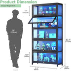 Display Cabinet with Acrylic Glass Doors 67.7'' Tall Curio Cabinet