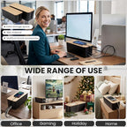 2 Pack Cable Management Box - Cord Organizer Box with Wooden Lid for TV Wires, Power Strips, Router, USB Hub & Under Desk Power: Baby & Pet Proof Cord Management, Cord Hider for Home & Office(Black)