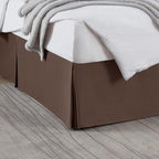 Nestl Dark Brown Full XL Bed Skirt - Full XL Size Bed Skirt 14 Inch Drop - Brushed Microfiber Bed Skirts - Hotel Quality Pleated Bed Skirt - Shrinkage & Fade Resistant