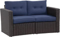 Outsunny 2 Piece Patio Wicker Corner Sofa Set, Outdoor PE Rattan Furniture