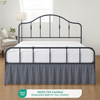 Cottington Lane Ruffled Bed Skirt Twin Size with Split Corner, Brushed Microfiber Hotel Quality Dark Grey Dust Ruffle, 18 Inch Drop Gathered Bedskirt, Soft and Stylish, Shrinkage and Fade Resistant