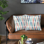 bassyil Mid Century Retro Drop Throw Pillow Covers Decorative Linen Pillow Cases Set of 2 Square Cushion Cover for Couch Sofa Bedroom Patio 18x18 Inch
