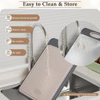 GUANCI Cutting Board for Kitchen, Non Toxic 2-in-1 Double Sided Design, 304 Food Grade Stainless Steel & Wheat Straw PP Chopping Board for Meat & Vegetables, Durable Kitchen Essential, Large 16”×11”