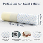 Neck Roll Pillow, Memory Foam Neck Support Pillows, Round Neck Pillows, Cylinder Bolster Pillows for Bed, Couch, and Yoga, Removable Washable Cover,18 * 4.1 * 4.1inch (Cool-Blue)