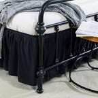 Bed Skirt Full Size Ruffled Bed Skirt with Split Corners, 12 Inch Drop Dust Ruffle Bed Skirt with Platform, Black