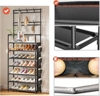 OYREL Shoe Rack 7 Tier Shoe Organizer Storage 21-28 Pairs Closet Shoes Rack for Front Door Entrance Shoe Rack Organizer with Hooks Side Pocket Entryway Large Capacity Shoe Shelf Tower Garage