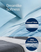 REST® Evercool® Cooling Comforter, King/Cali King, Blanket for Hot Sleepers, All Season Bedding to Keep Cool for Night Sweats, Breathable Lightweight Duvet, 106x90 Inches, Aqua Blue