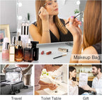 BOYATU Travel Makeup Bags Cosmetic Organizer Bag: 3-Set Large Capacity Make up Bag - PU Leather Toiletry Bags for Women - Wide Open Portable Pouch with Divider & Handle (01-Z-Brown)