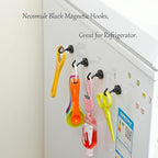 Neosmuk Magnetic Hooks, Heavy Duty 40lb+ Strong Magnet Hook for Cruise Cabins, Cruise Essentials 2026 for Hanging, Metal Wall Refrigerator Hangers (Black, 10 Pack)
