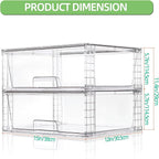 Wide Large Stackable Storage Drawers(3 Pack),Multi-purpose Clear Plastic Organizer Bins with Handles, Easy to Assemble for Bathroom Home Closet Under Sink Kitchen Pantry Medicine Cabinet