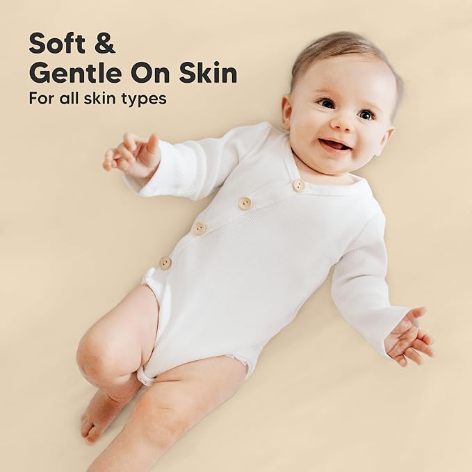 2-Pack Mini Crib Sheets Fitted - 38x26 Pack N Play Sheets for Pack and Play Mattress, Organic Cotton, Soft & Breathable Playard Bedding, Neutral Mini Toddler Bed Cover for Boys, Girls (Khaki)