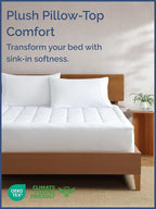 Mattress Pad Full Size – Quilted Fitted Mattress Protector – Cotton Pillow Top Cover w/ 8-16" Deep Pockets – Thick, Comfy & Plush – Cooling, Breathable & Noiseless – Machine Washable – 54 x 75 (White)