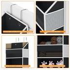 Over Door Organizer - Over The Door Storage Organizer with 5 Large Pockets & 10 Mesh Side Compartments - Heavy-Duty Hanging Storage for Bathroom, Bedroom & Nursery - Room Organizer Solution - Black