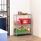 IZEUK 3-Tier Heavy Duty Steel Storage Shelves, Metal Shelf Wire Shelving Rack for Pantry, Kitchen, Home or Office Organization (29.5" W x 13.8" D x 35.5" H, 750LBS, Chrome)