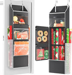 Ofiray-home 2-in-1 Wrapping Paper Organizer Storage, Over Door or Under Bed Organizer with Removable Drawer & 4 Clear Pockets Wrap Storage for Ribbons, Bows, Ornament and Other Tools