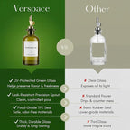 Verspace UV-Protected Green Glass Olive Oil Dispenser Bottles For Kitchen - 2 Pack - 12oz Includes 40 Kitchen Essential Labels, Avocado Oil Dispenser Set, Modern Decor for Home, Airbnb, Cafe Set of 2