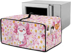 Cute Axolotl Daisy Print Microwave Oven Cover Dust-Proof Microwave Oven Cloth Cover Scratch-Resistant Foldable Small Appliance Dust Covers Case Protections Protector, M