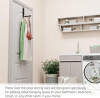 4 Pack Over The Door Hanger, Folding Over The Door Drying Rack for Laundry,Overdoor Hanger Hook,Small Clothes Drying Rack for Dorm Portable Black