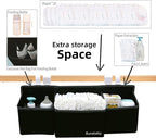 Hanging Baby Diaper Caddy, 3-in-1 Changing Table Diaper Organizer Holder For Baby Crib, Nursery Organization Diaper Stacker Storage For Crib, Changing Table-Black